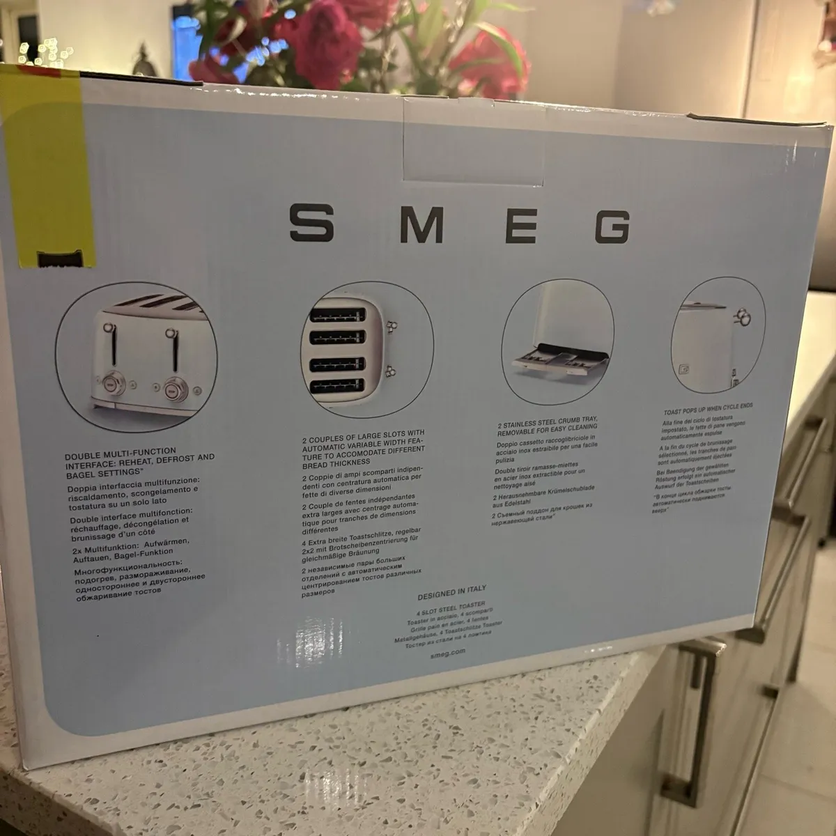 SMEG cream 4 slice toaster - Image 2