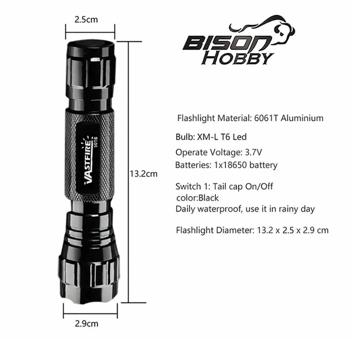 Green LED flashlight Waterproof - Image 3