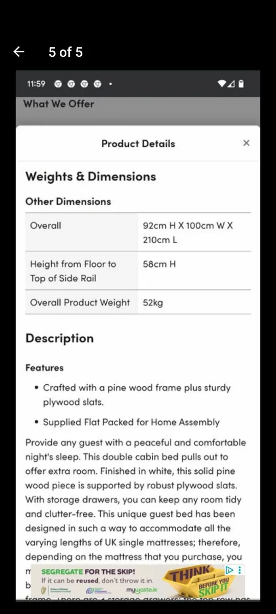 2 single beds (guest bed) with drawers - Image 2