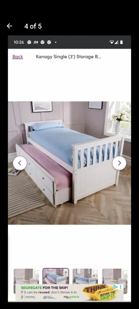 2 single beds (guest bed) with drawers - Image 1