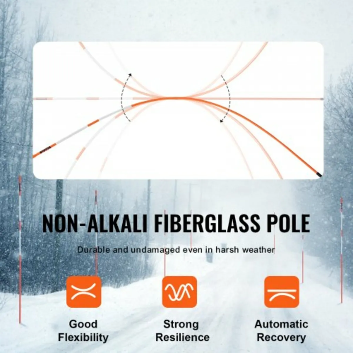 Driveway Markers, 100PCS 122 cm, 0.79 cm Diameter, - Image 2