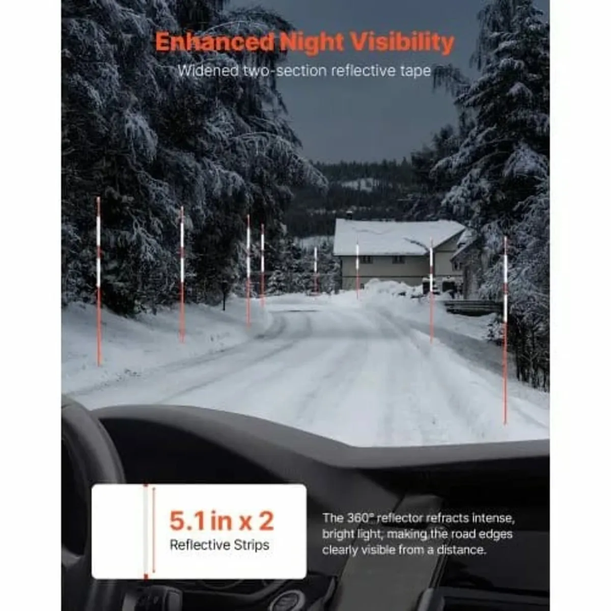 20Pcs Reflective Driveway Markers 1/4" Dia 48 in S - Image 3