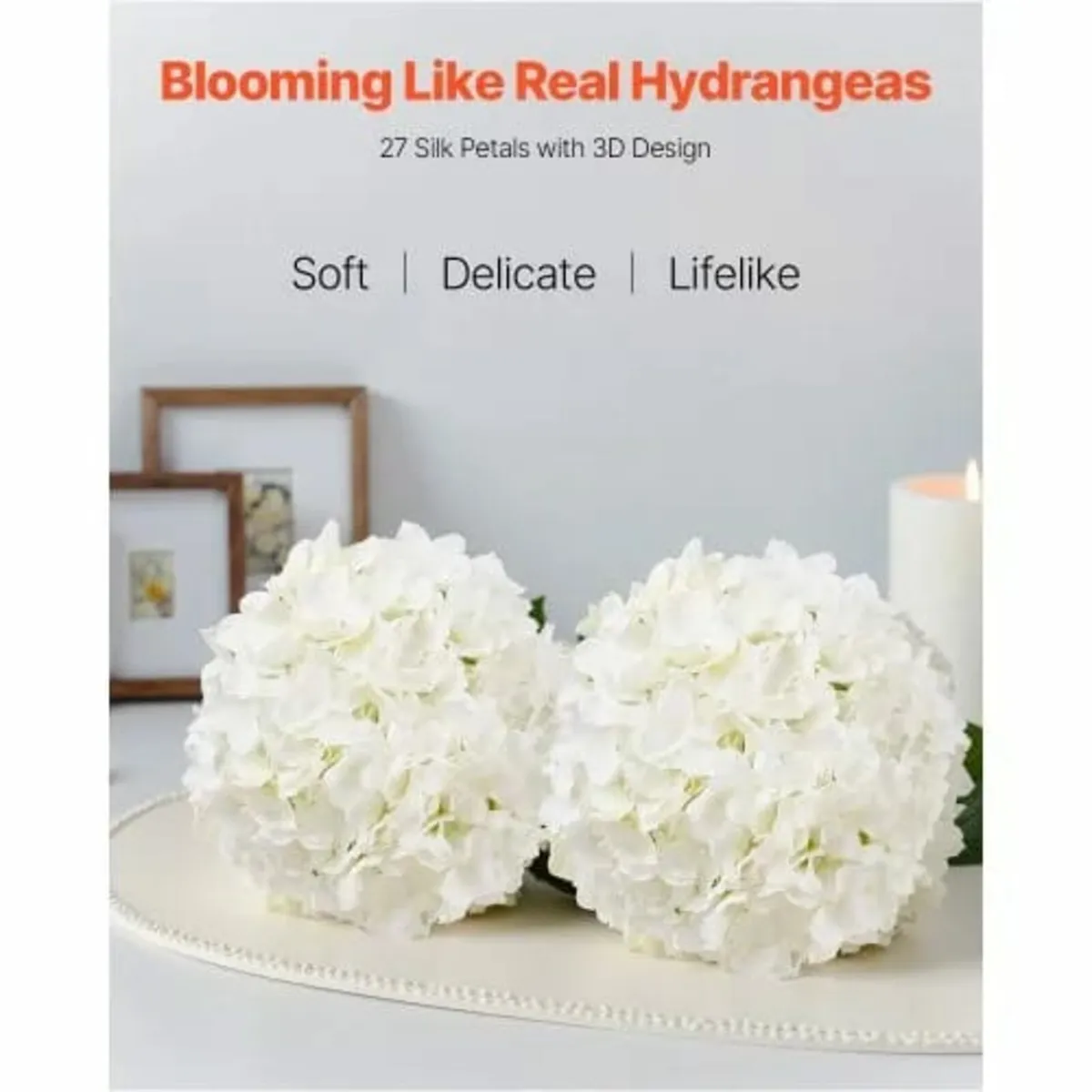 205 Pcs Artificial Silk Hydrangea Flowers 9.8 In B - Image 4