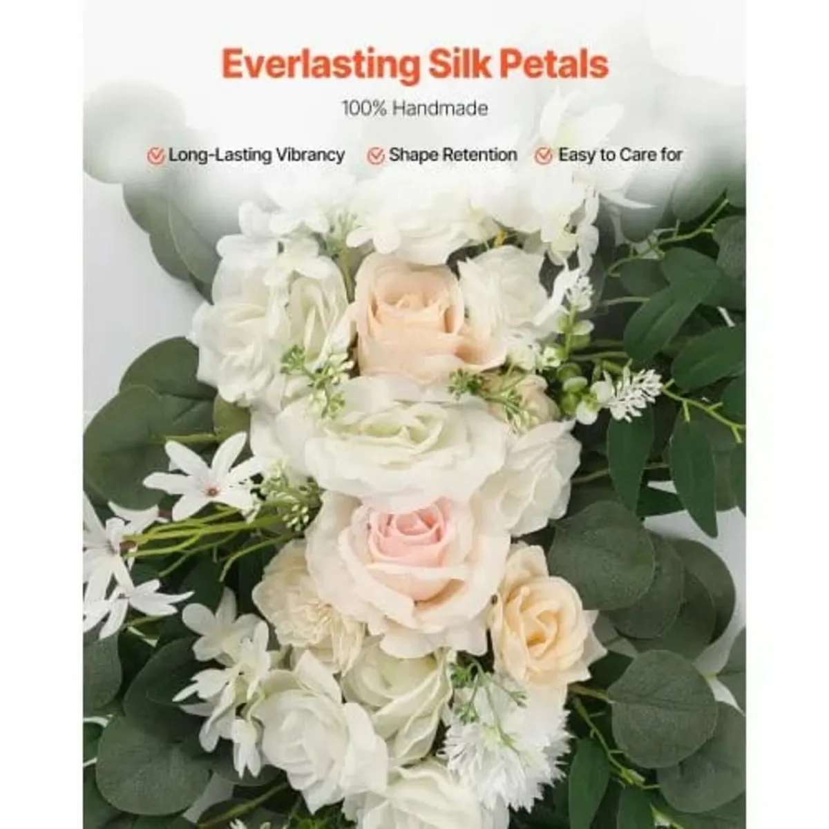 Artificial Wedding Arch Flowers Kit White With 2 P - Image 3