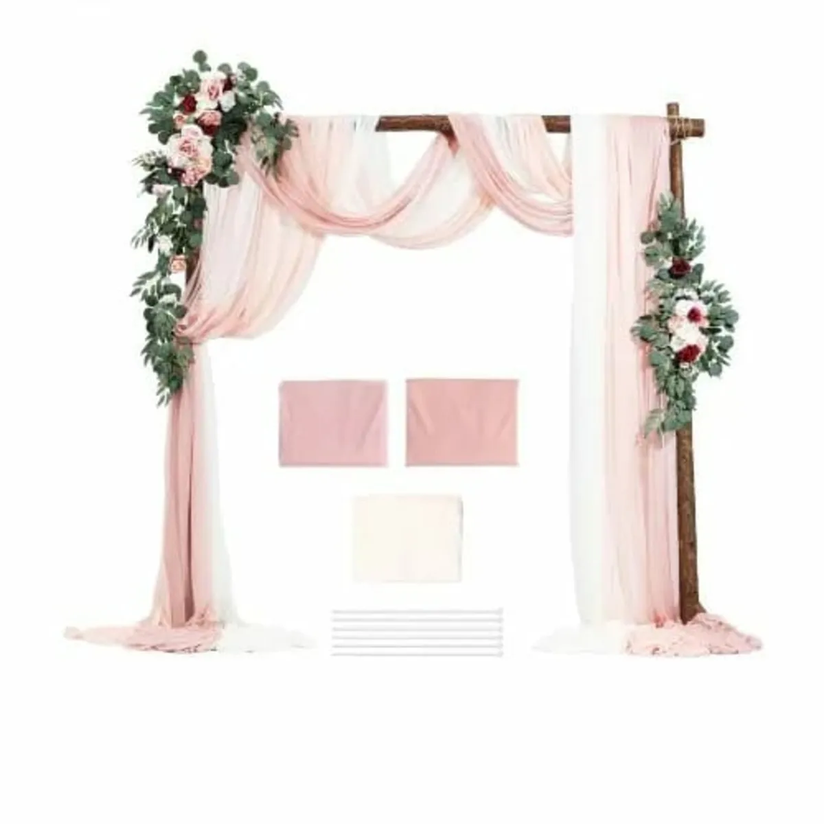Artificial Wedding Arch Flowers Kit Pink With 2 Pc - Image 1