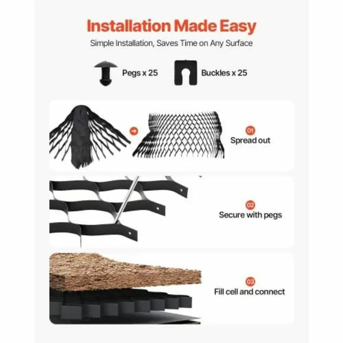 Ground Grid 2-Inch Deep Geocell Grid 26.87x3.94FT - Image 3