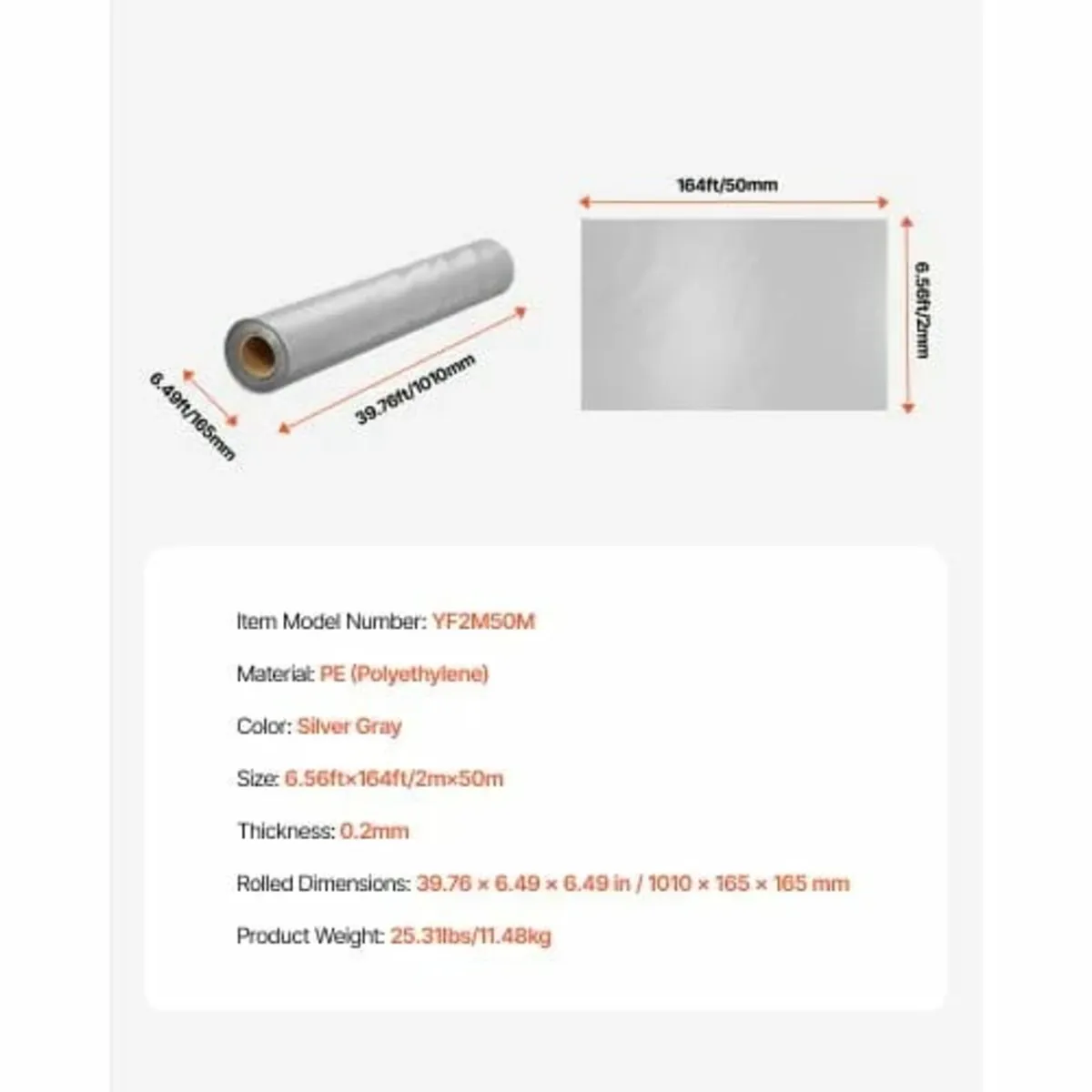 8Mil Plastic Sheeting Roll 6.5 x 164 FT Heavy Duty - Image 2