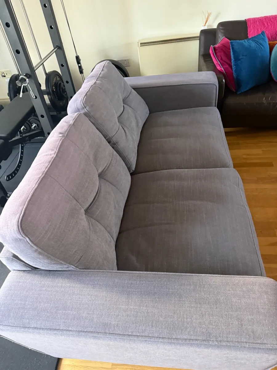 Comfortable 2 Seater Grey Sofa-Bed - Image 2