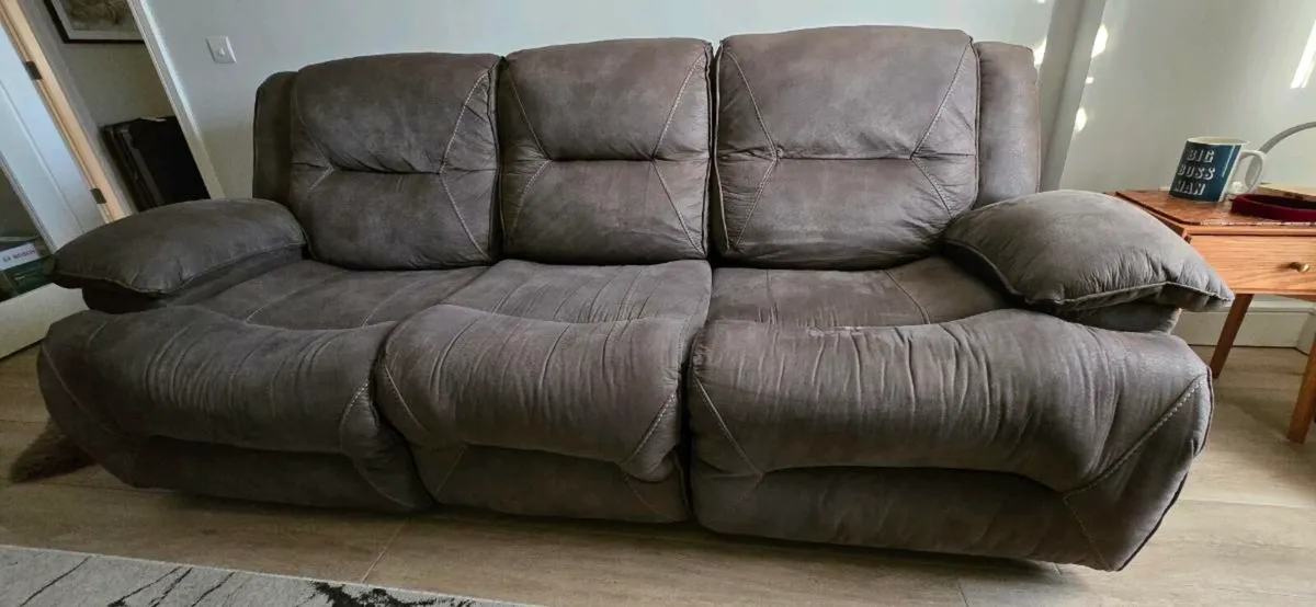 3 & 2 Seater Nashville Gray Manual Reclining Sofas - Image 2