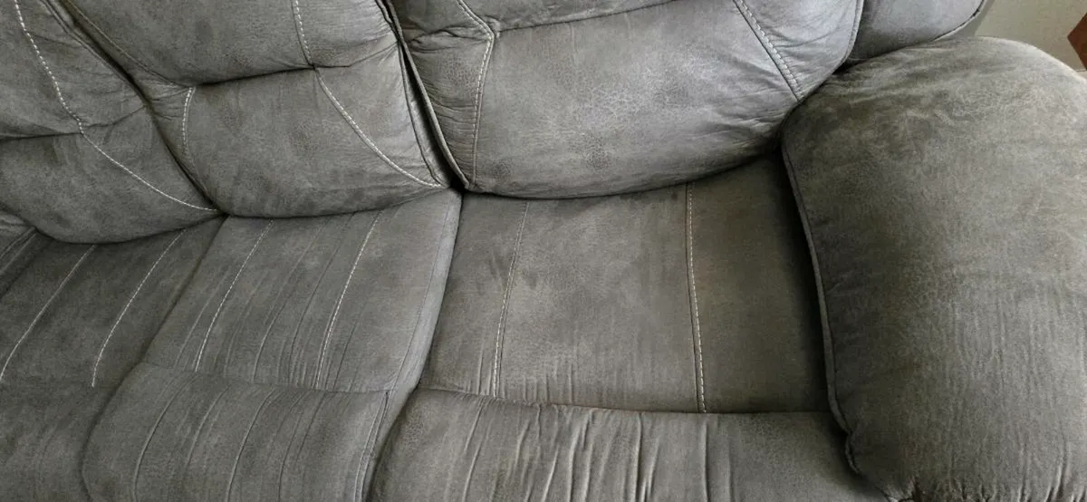 3 & 2 Seater Nashville Gray Manual Reclining Sofas - Image 3