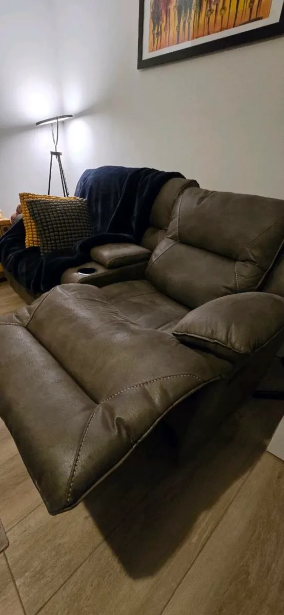 3 & 2 Seater Nashville Gray Manual Reclining Sofas - Image 1