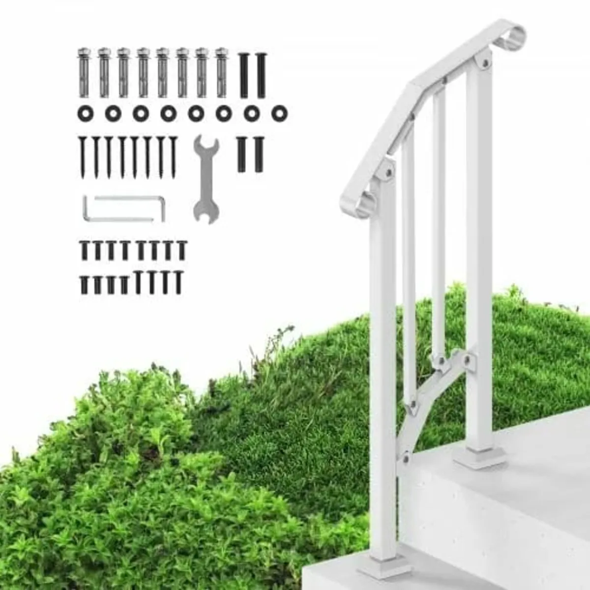 1-2 Step Handrails for Outdoor for Seniors Porch D - Image 1