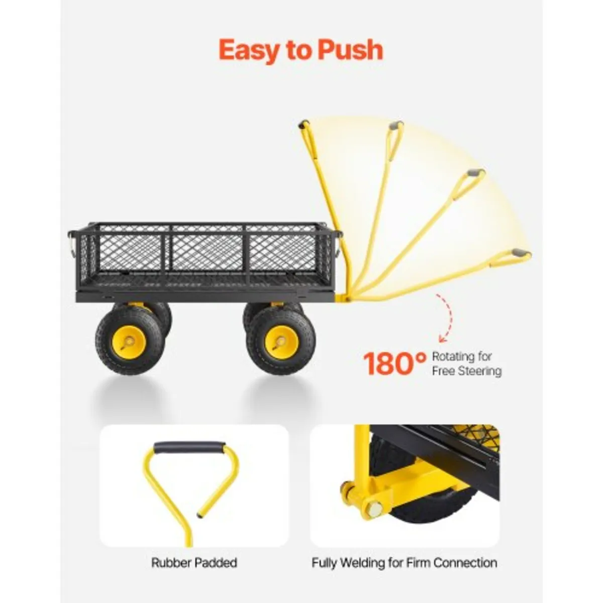 Steel Garden Cart 900lb Capacity Heavy Duty Yard W - Image 4