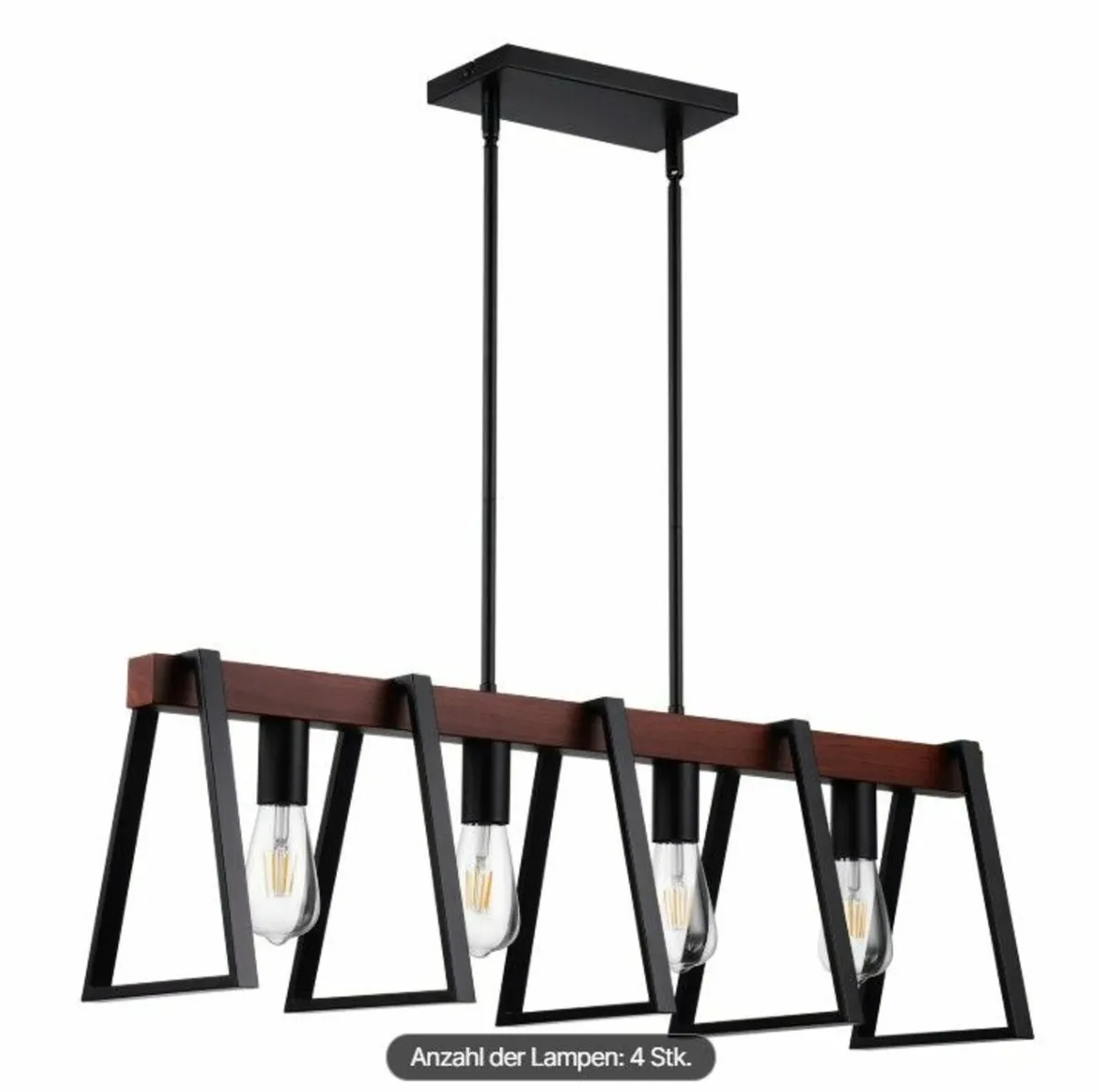 4-Light Kitchen Island Pendant Lights 60W Adjustab - Image 1