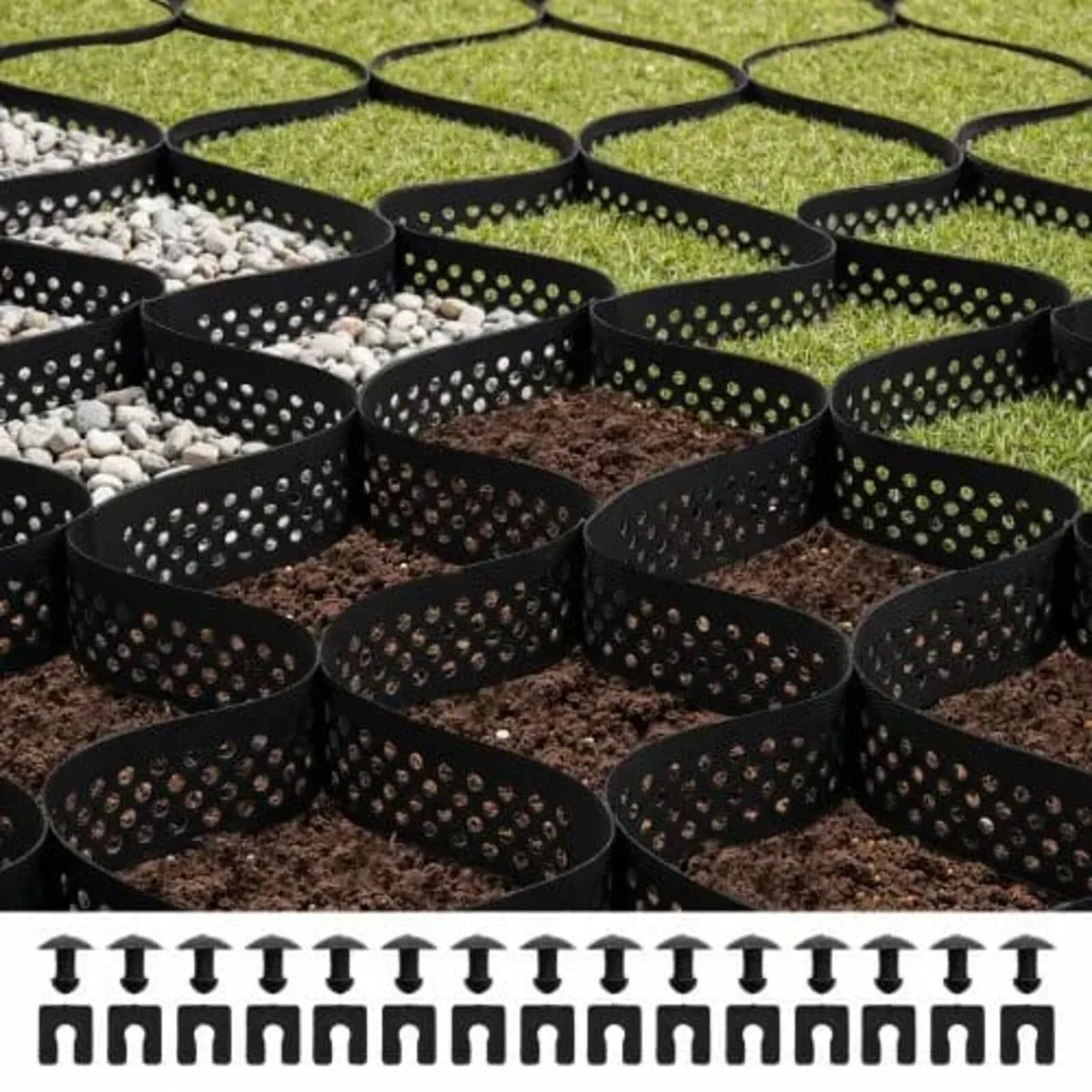 Ground Grid 3-Inch Deep Geocell Grid 24.93x9.52FT - Image 1