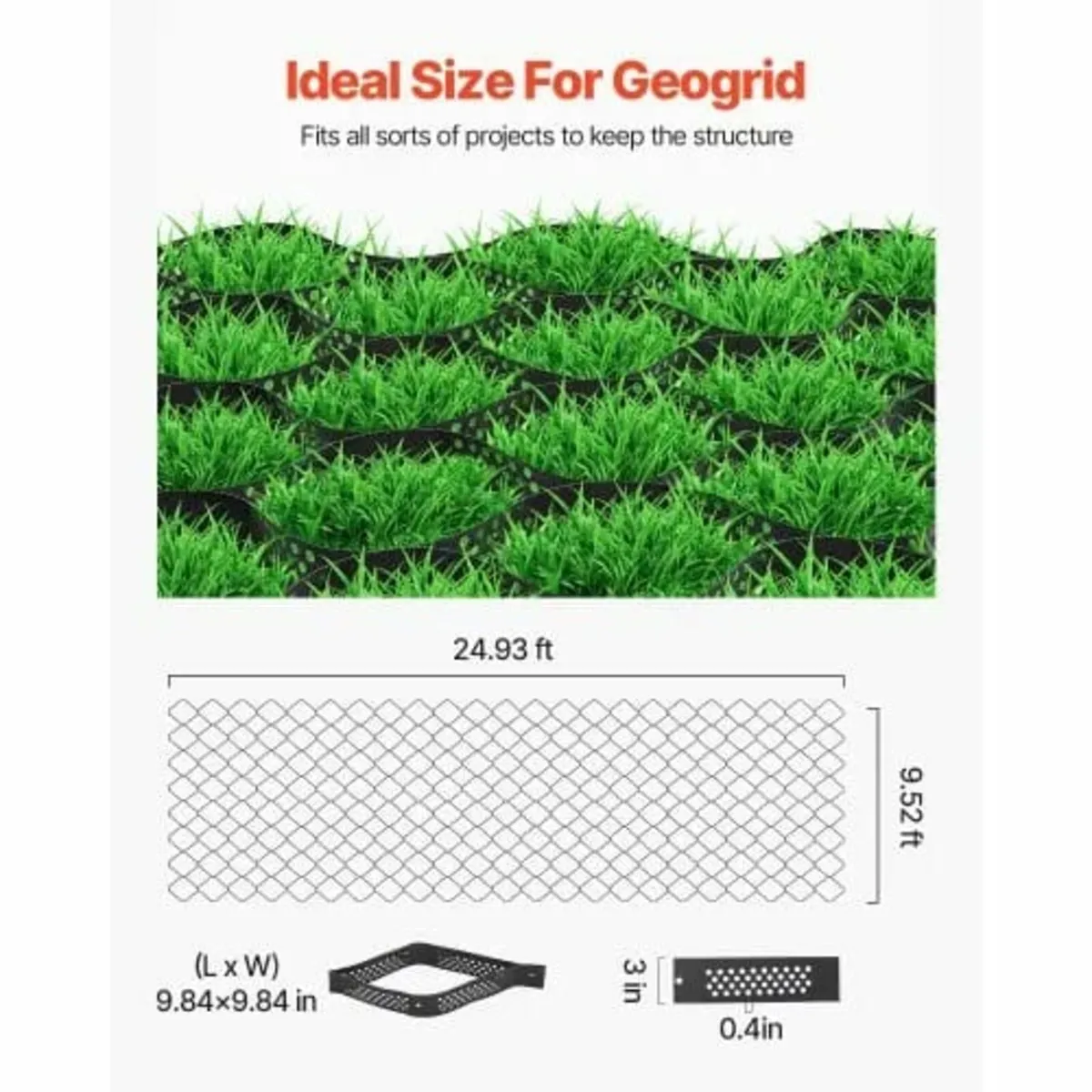 Ground Grid 3-Inch Deep Geocell Grid 24.93x9.52FT - Image 3
