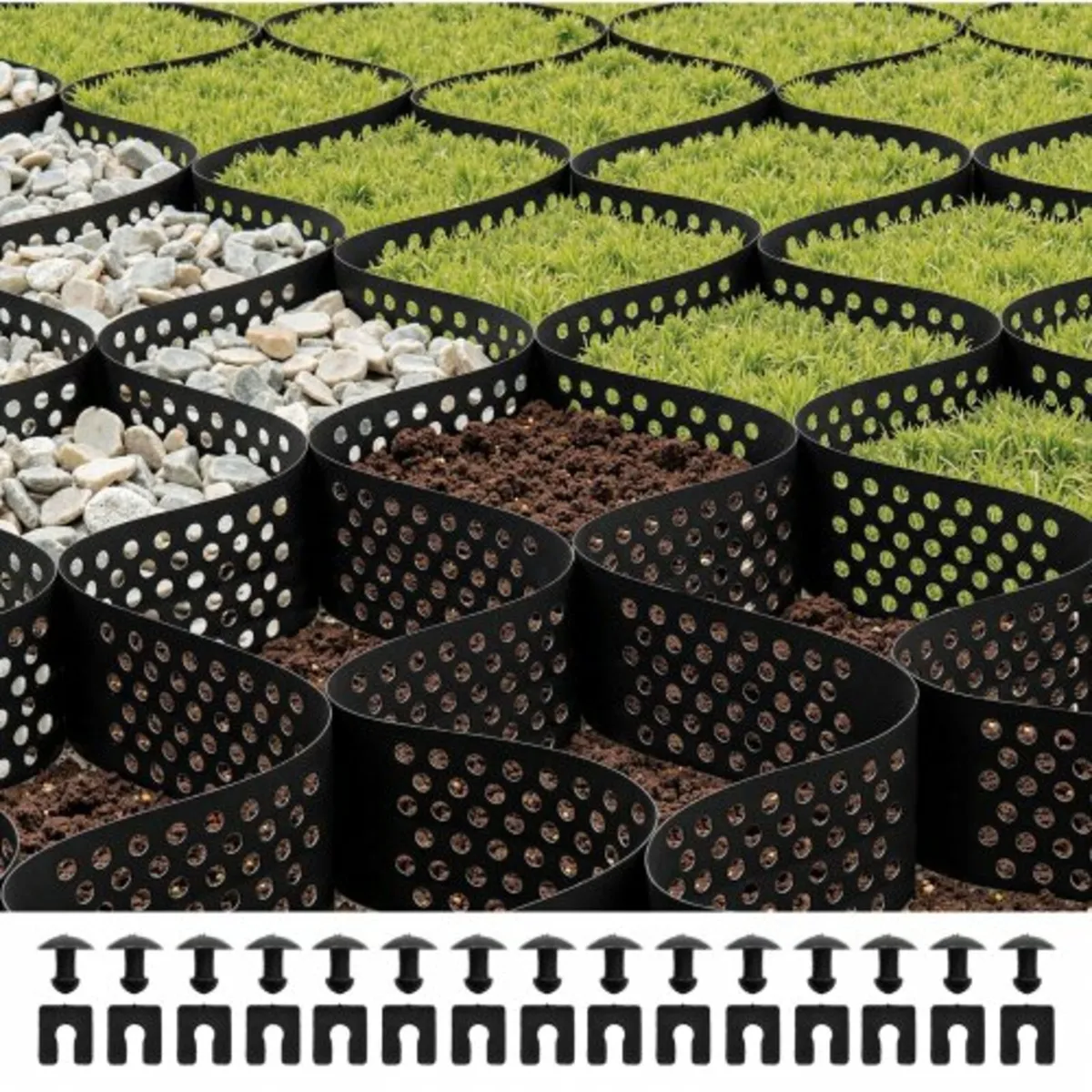 Ground Grid 4-Inch Deep Geocell Grid 17.06x8.86FT - Image 1