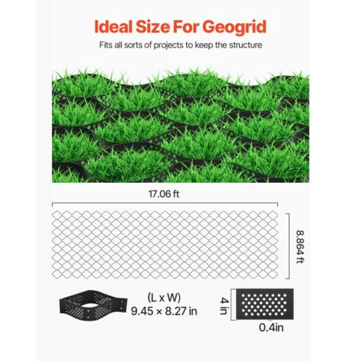 Ground Grid 4-Inch Deep Geocell Grid 17.06x8.86FT - Image 3