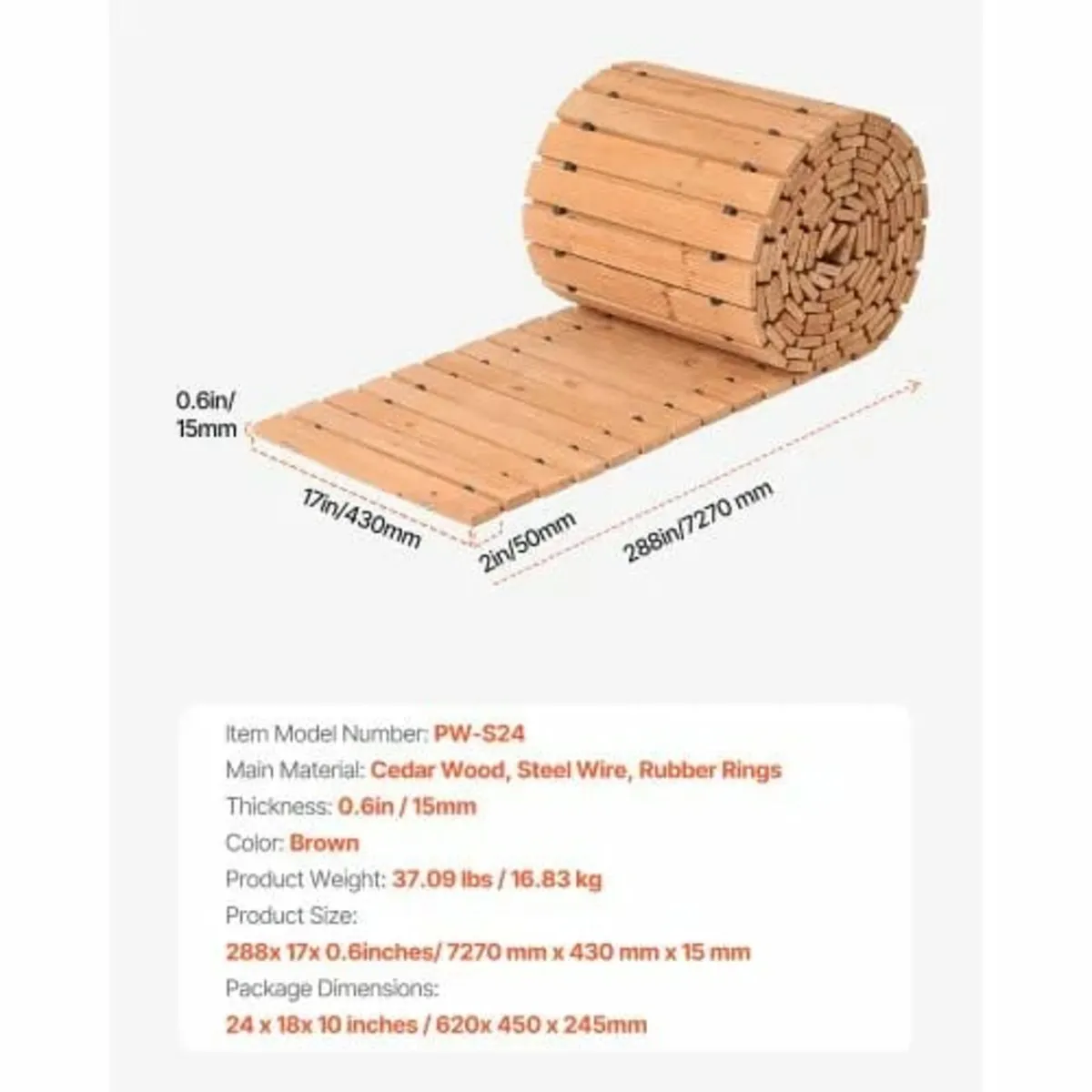 16 ft L x 17 in W Straight Wooden Garden Pathway R - Image 2