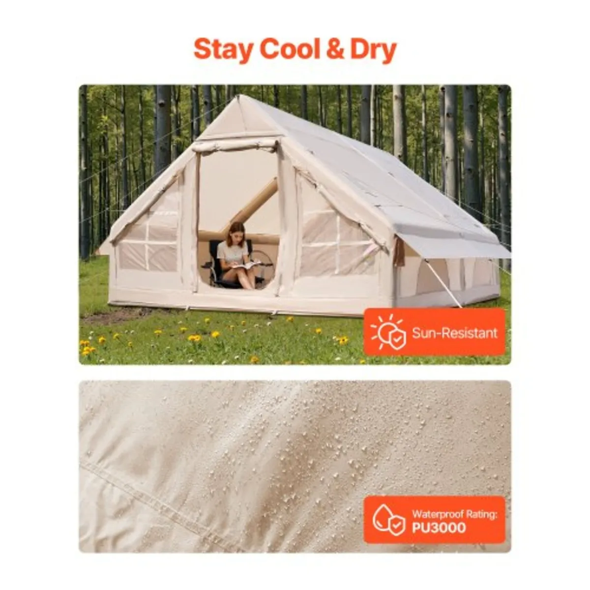 Inflatable Tent for Camping 5-8 Person Glamping Te - Image 3