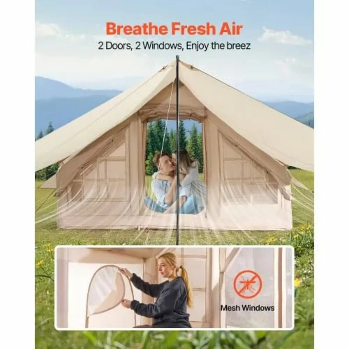 Inflatable Tent for Camping 3-5 Person Glamping Te - Image 4