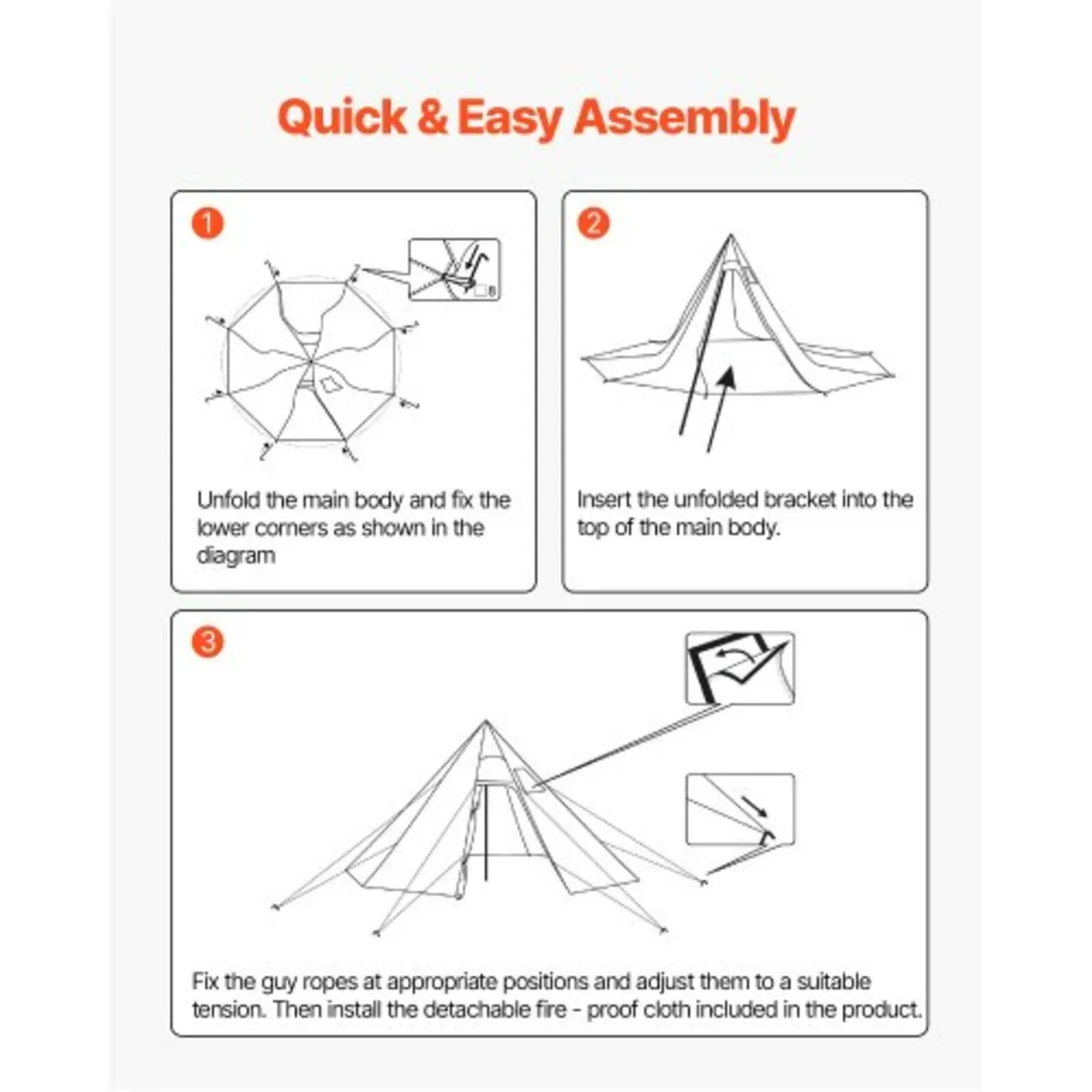 Camping Tipi Hot Tent with Stove Jack & Inner Tent - Image 3
