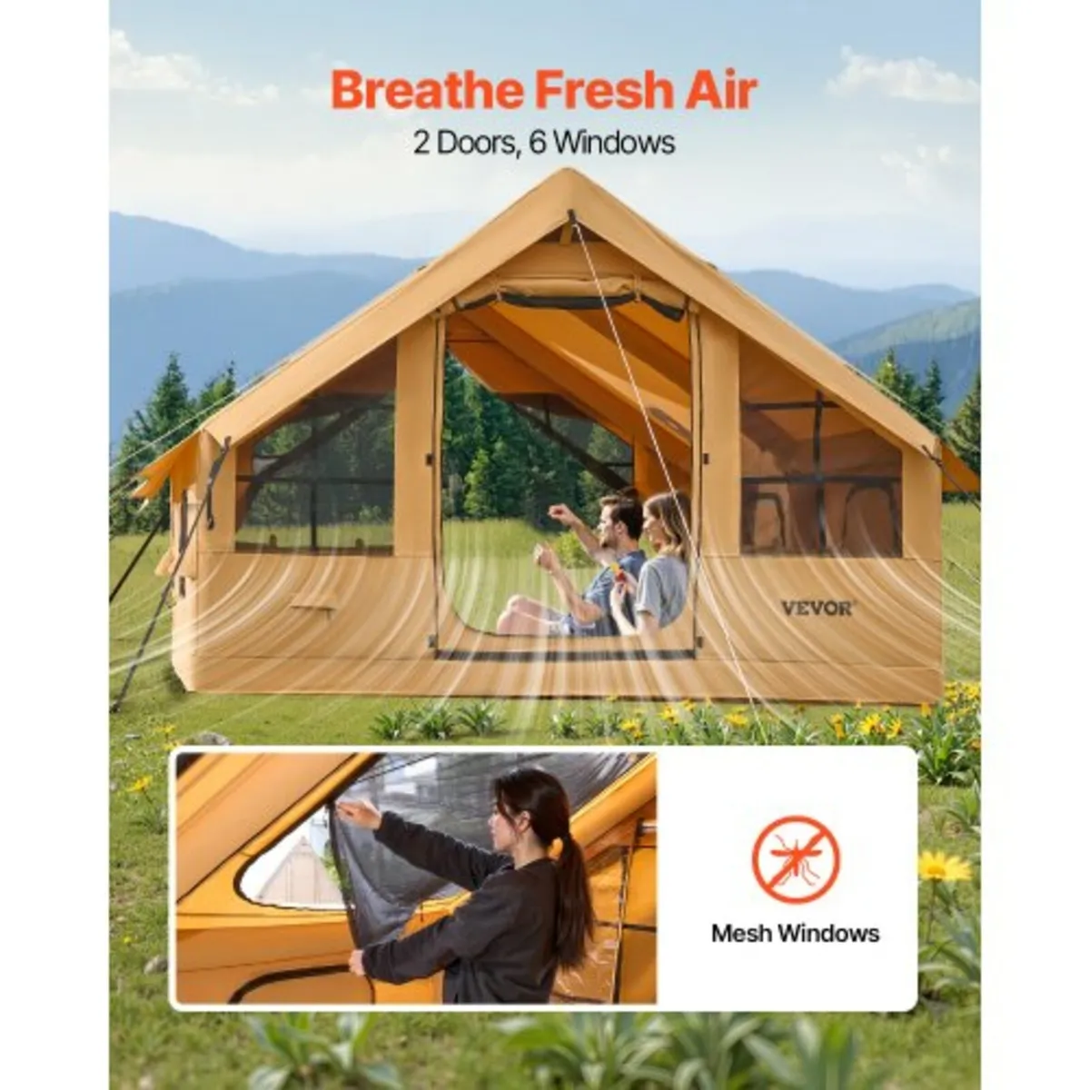 Inflatable Tent for Camping 5-8 Person Glamping Te - Image 2