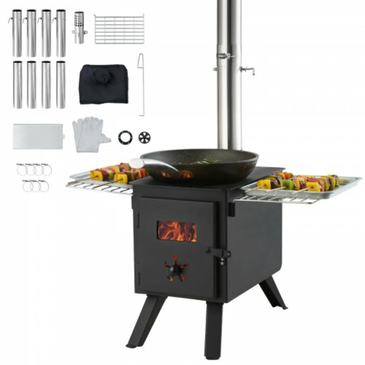 Wood Stove, 218.4 cm, Alloy Steel Camping Tent Sto - Image 1