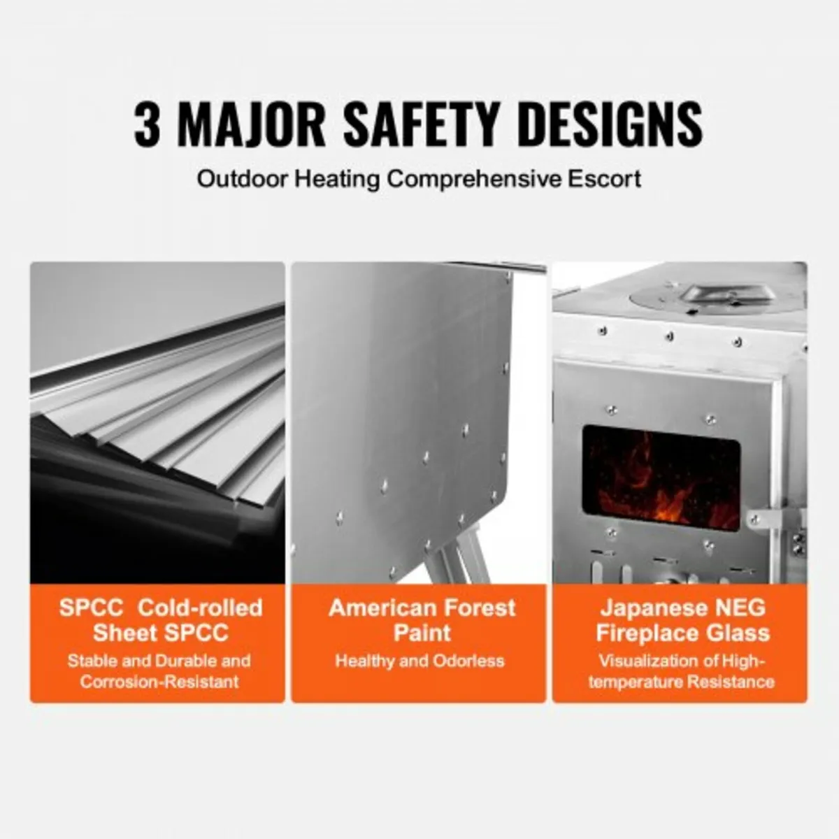 Wood Stove, 218.44 cm, Stainless Steel Camping Ten - Image 4