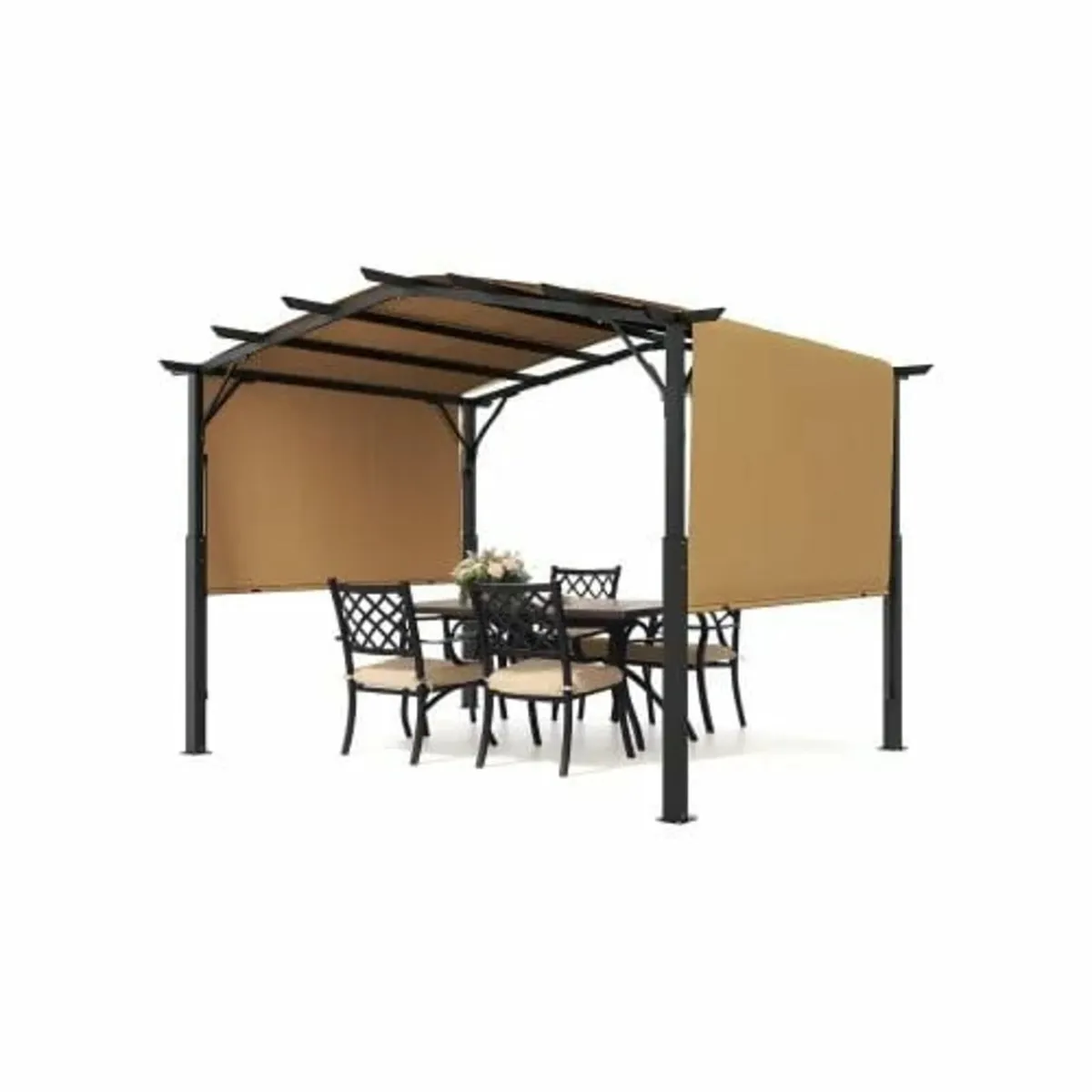 10x12 ft Outdoor Retractable Pergola with Canopy A - Image 1