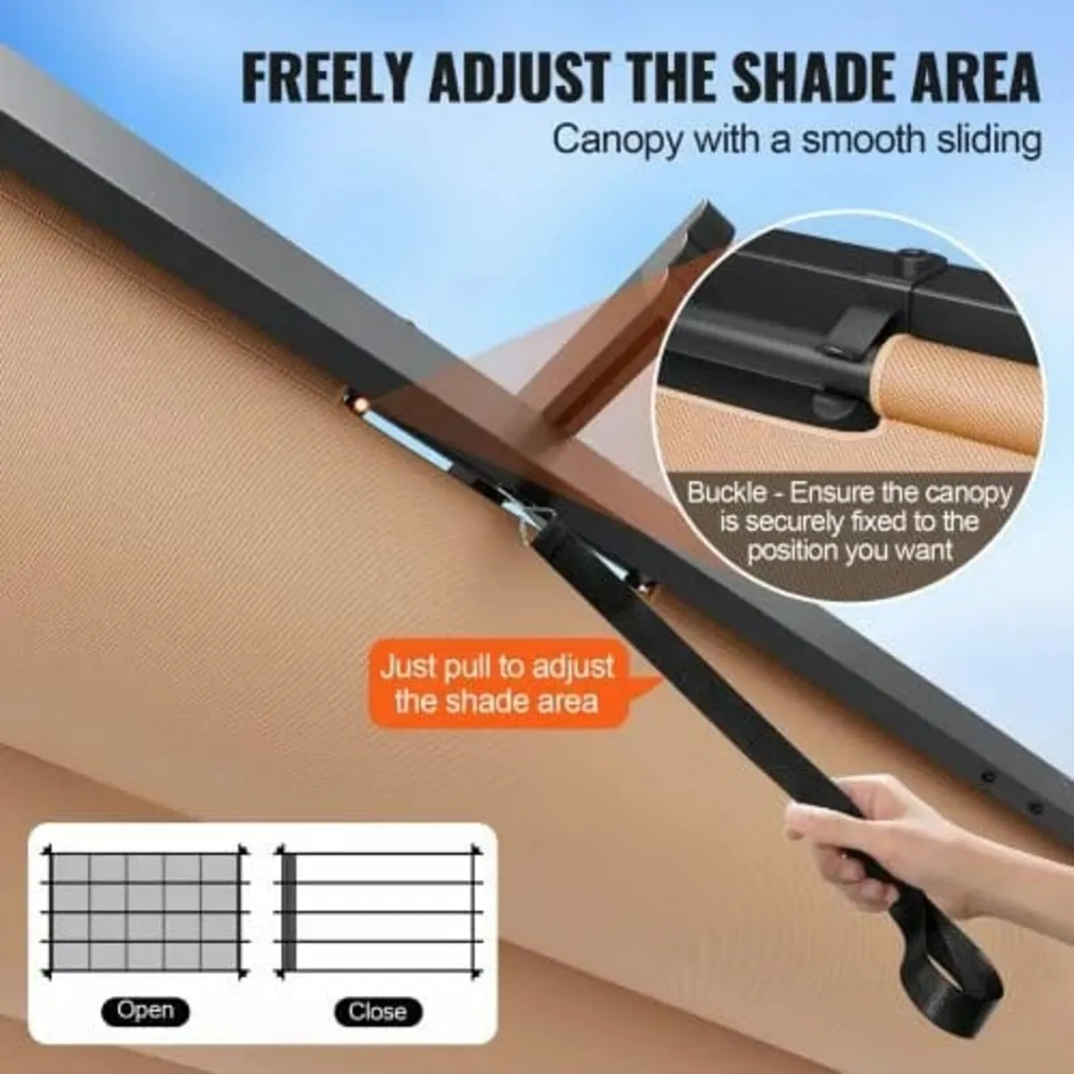 12'x16' Outdoor Retractable Pergola with Sun Shade - Image 3