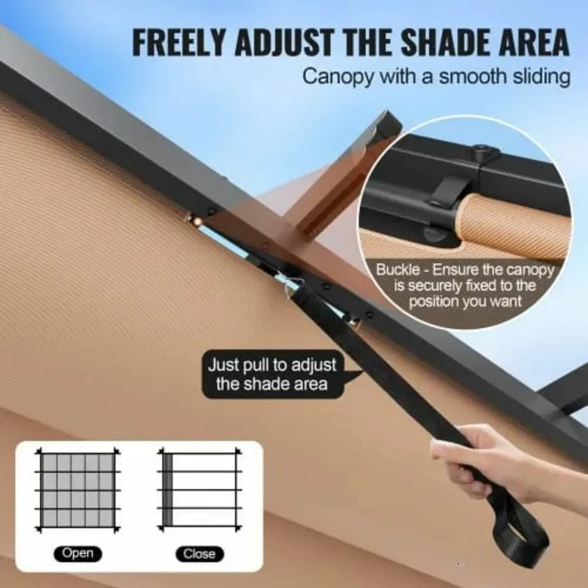 10'x10' Outdoor Retractable Pergola with Sun Shade - Image 3