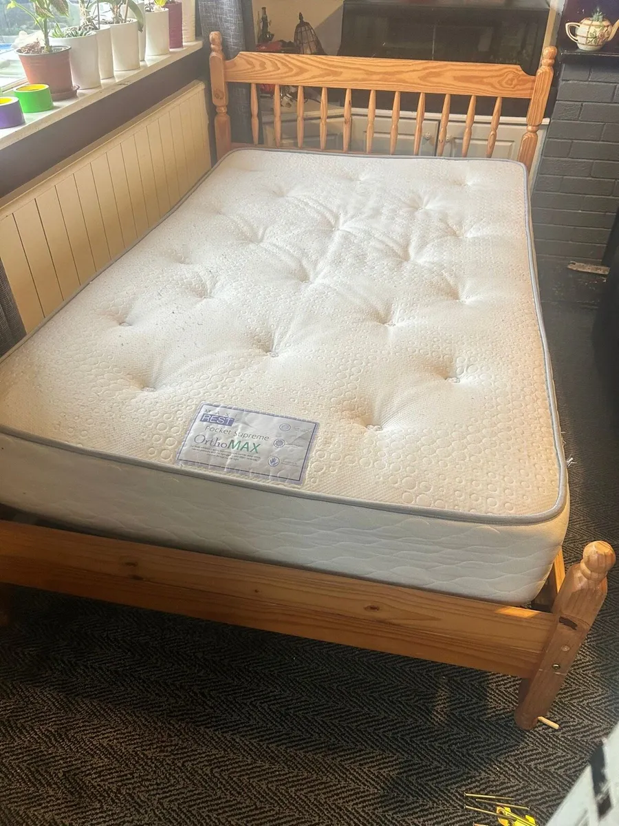 As New - 4 x Matching 4 Ft Small Double Pine Beds - Image 1