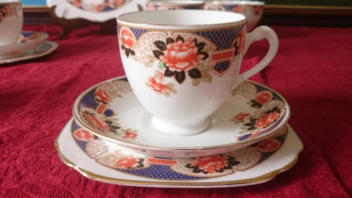 Vintage Plant Tuscan England Imari 15 Pc. Tea Set - Image 1