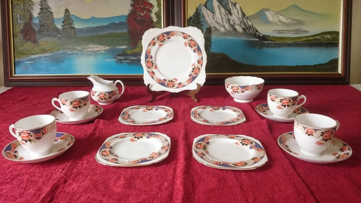 Vintage Plant Tuscan England Imari 15 Pc. Tea Set - Image 2