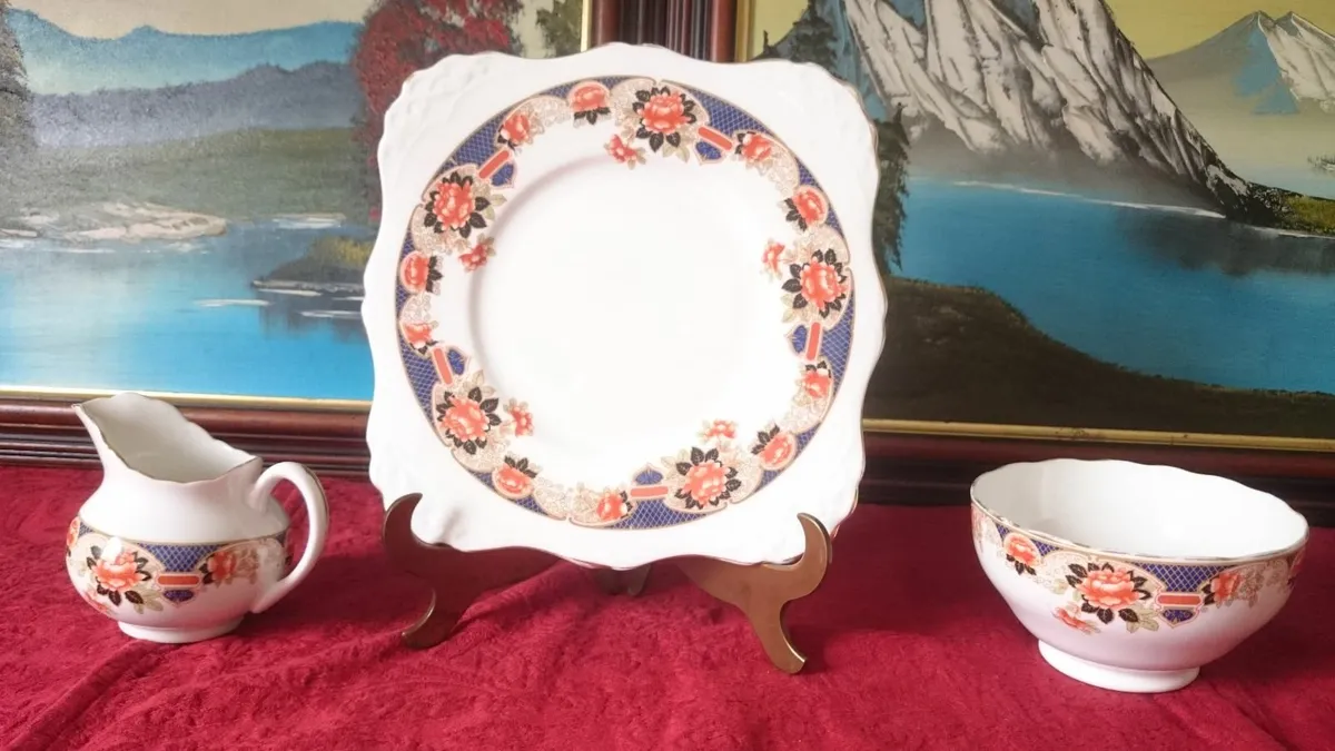 Vintage Plant Tuscan England Imari 15 Pc. Tea Set - Image 4