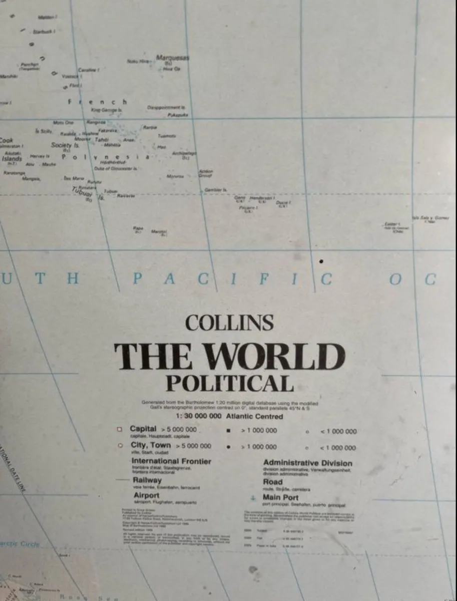 Vintage framed map of the world 1999 - Image 4