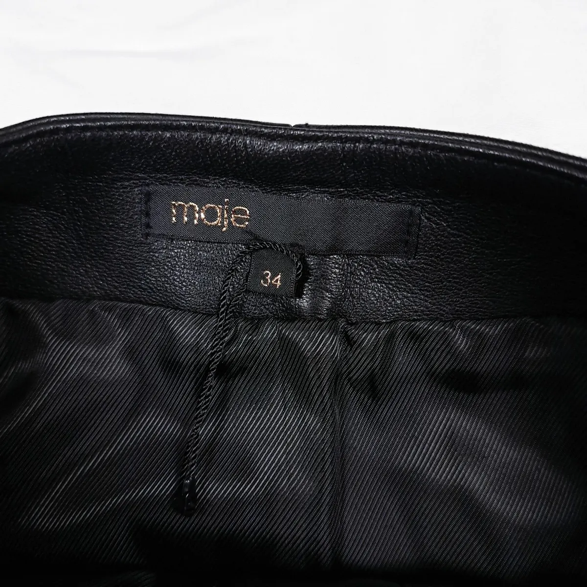 Maje Black Leather Studded Grommet Mini Skirt 4UK - Image 3