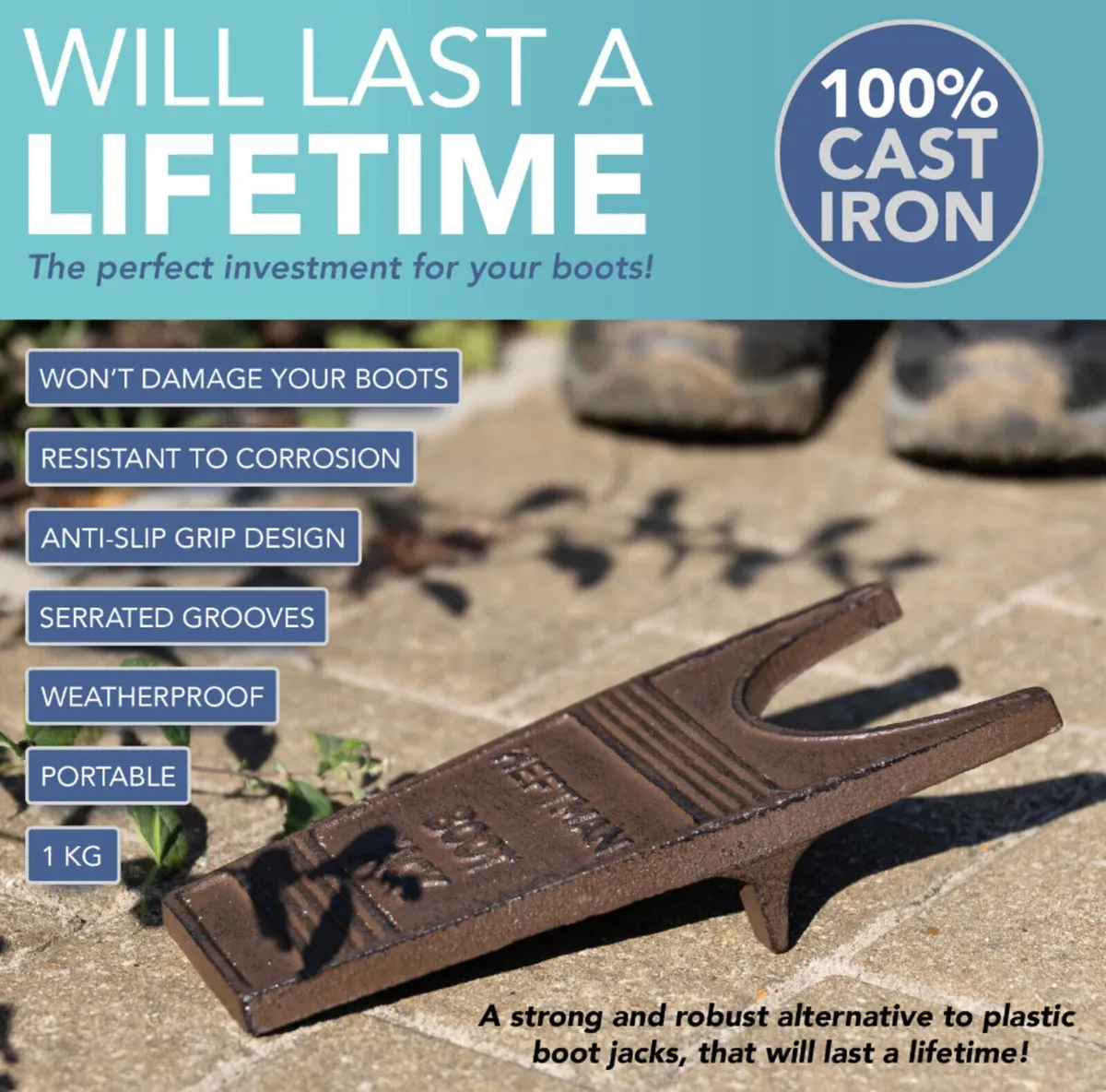 NEW Cast Iron Boot Jack Welly Puller - Image 1