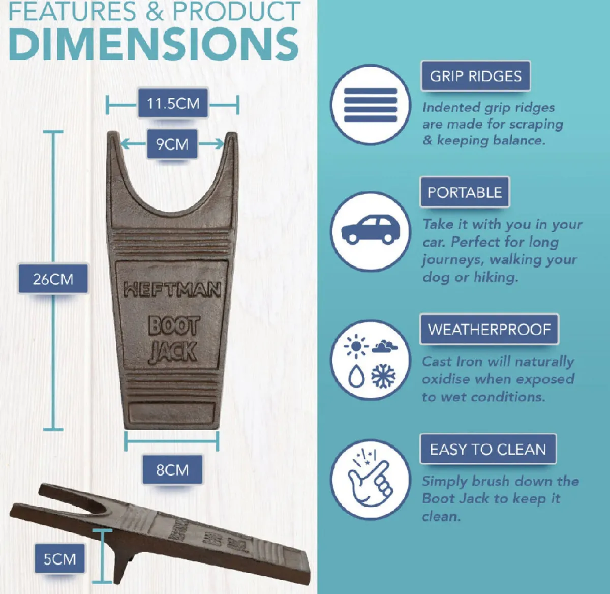 NEW Cast Iron Boot Jack Welly Puller - Image 3