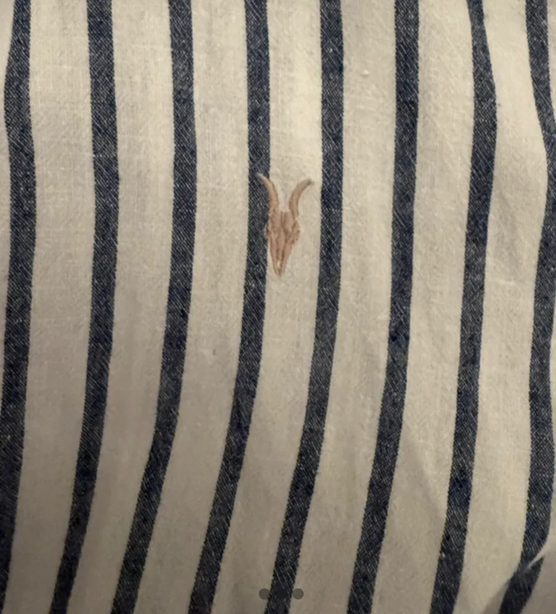 All Saints Men’s Navy / White striped shirt - Med - Image 2