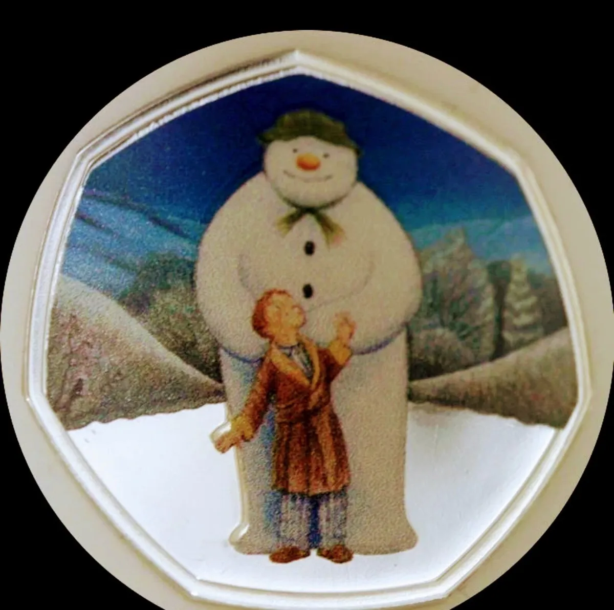 2019 silver proof 50p Snowman Coin - Image 1