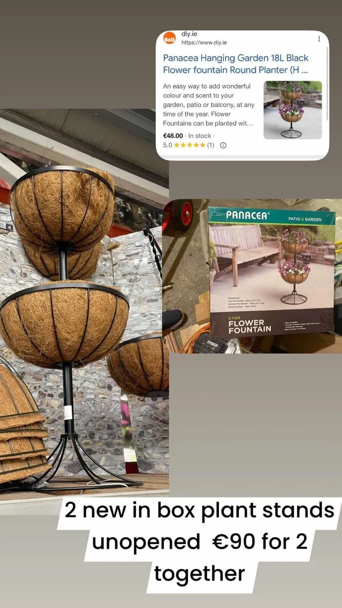 2 x new flower stands in box new - Image 3