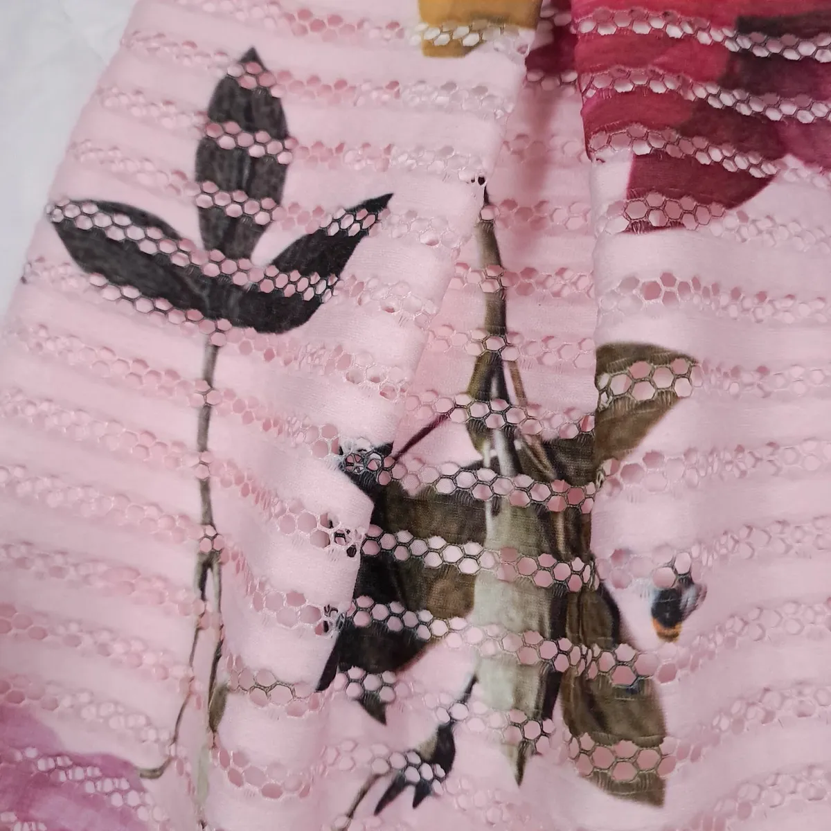 Ted Baker Pink Floral Fit & Flare Mini Skirt 6UK - Image 3