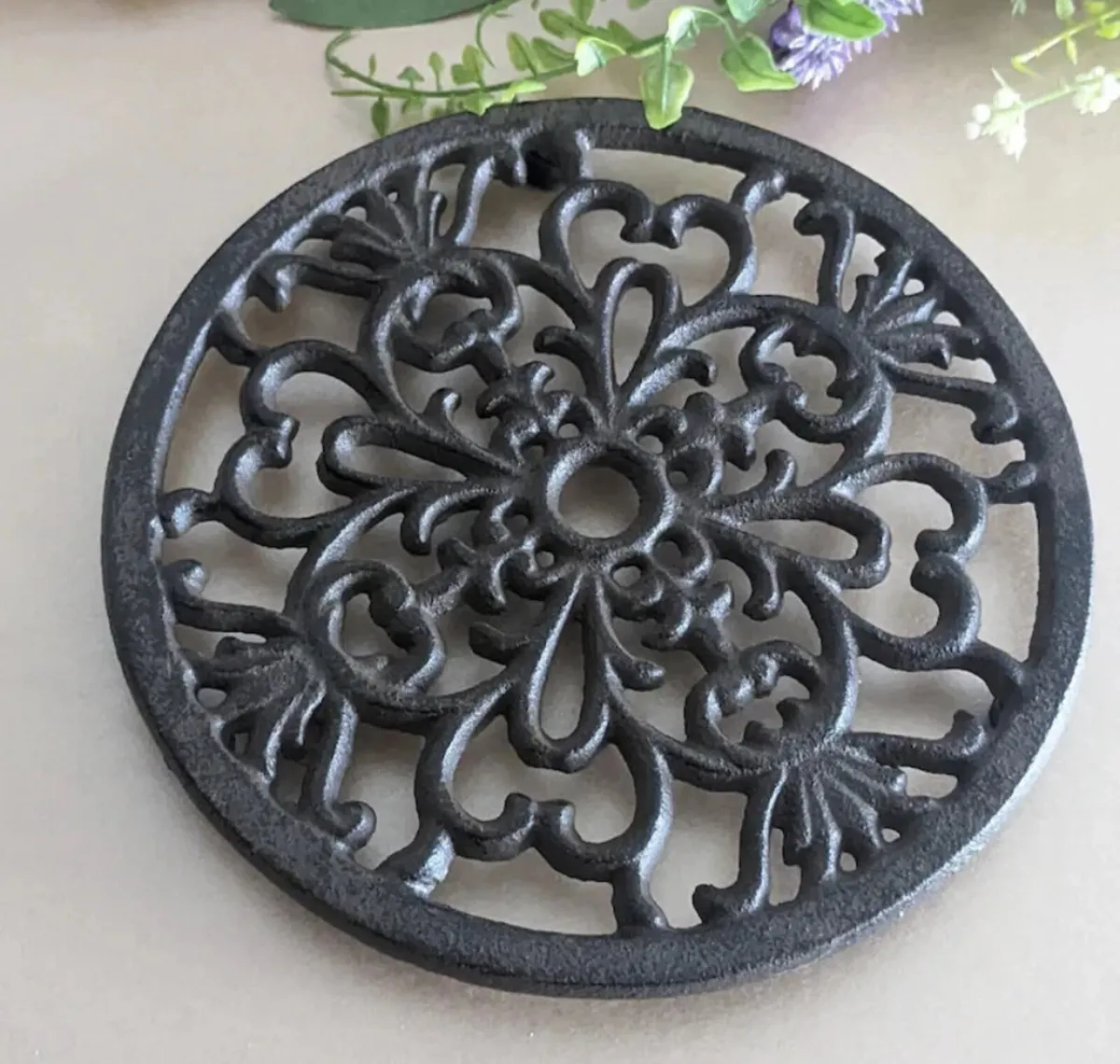 Cast Iron Tea Pot Pan Stand Trivet NEW - Image 2