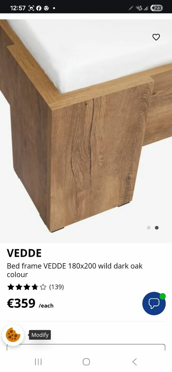 King size Bed frame and side tables - Image 2