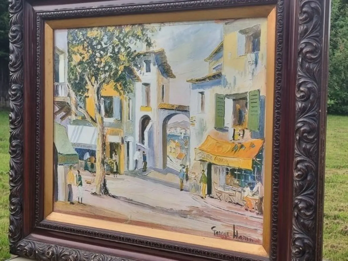 Large vintage painting in an old frame - Image 2