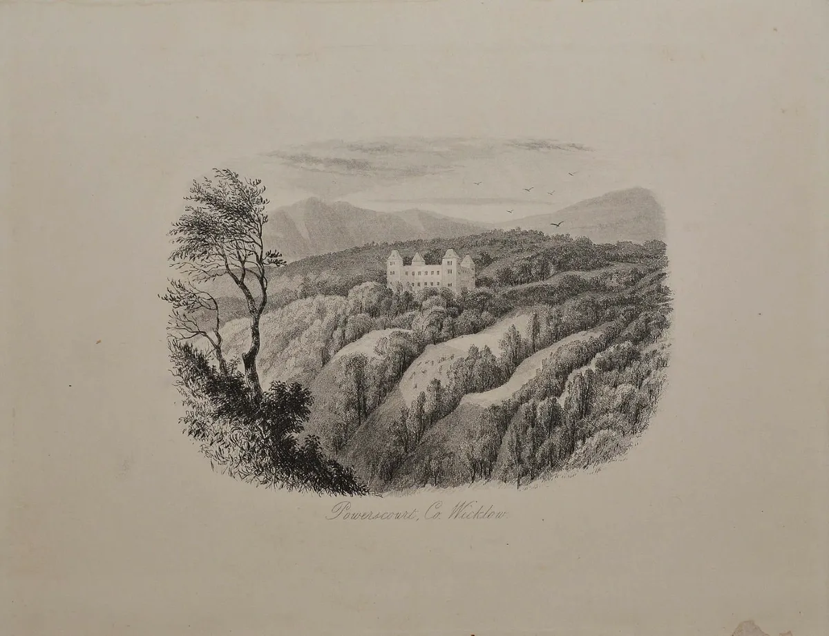 Powerscourt Wicklow 1863 Antique Print - Image 2