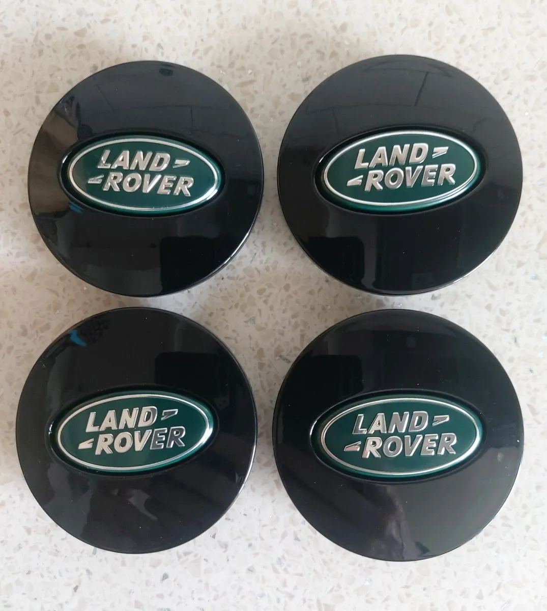 Green/black Land Rover centre caps - FREE POST - Image 1