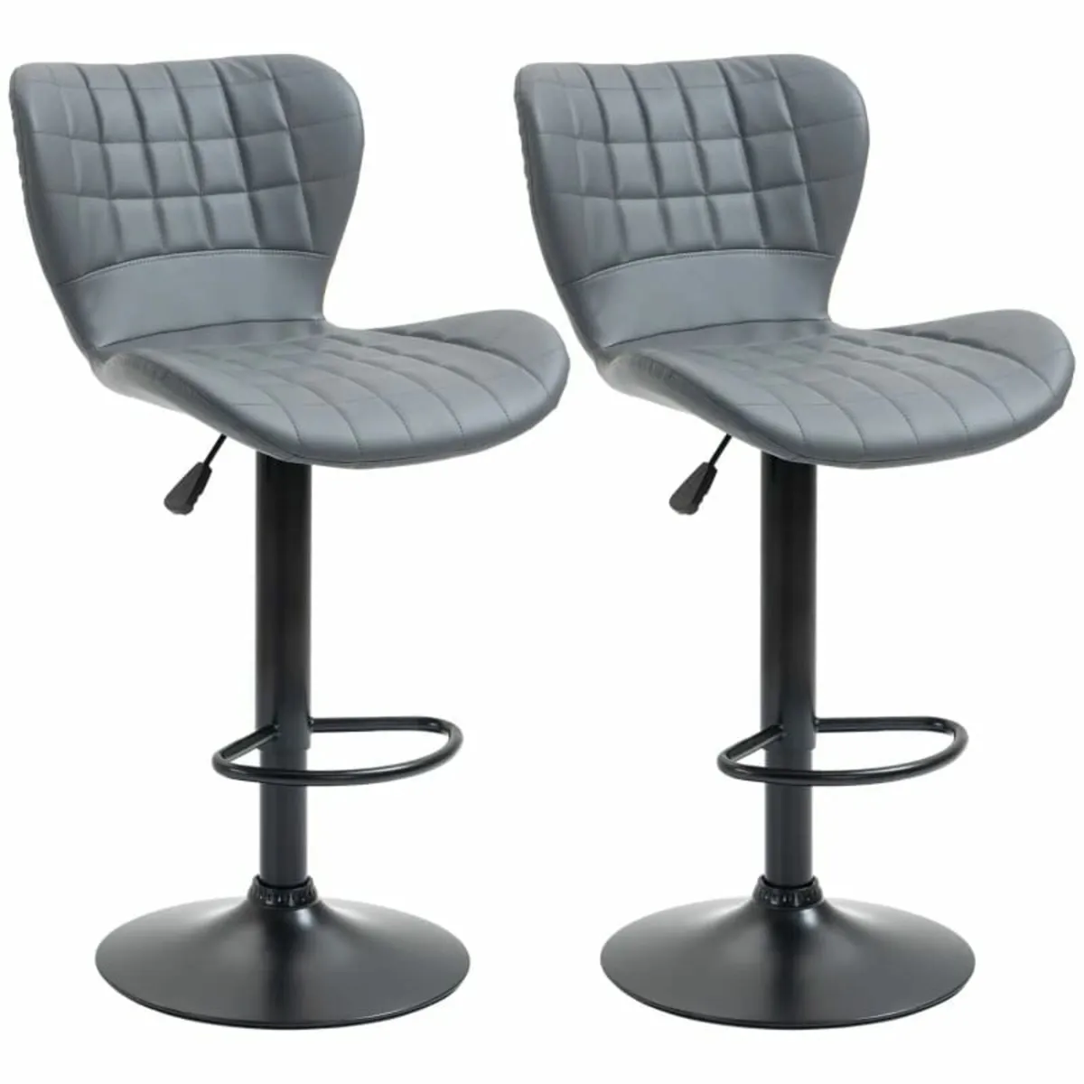 Bar Stools Set of 2 Adjustable Height Swivel Bar C - Image 3